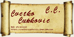 Cvetko Čupković vizit kartica